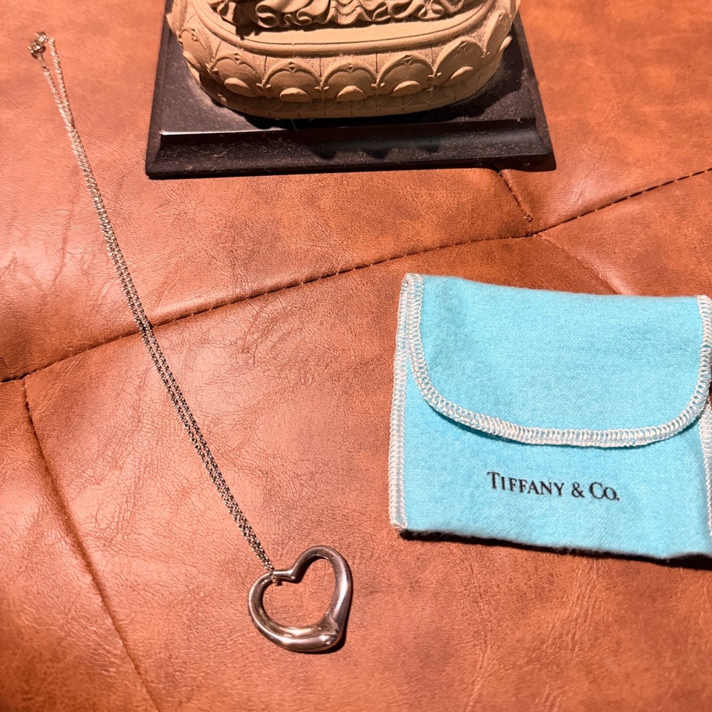 Vintage Sterling Solid Silver Tiffany & Co. © Elsa Peretti® Open Heart Necklace